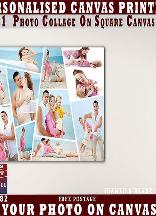 x11 COLLAGE SQUARE CANVAS PRINT{3N) (AOAY0282) BB