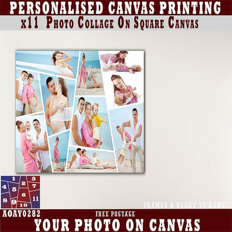 x11 COLLAGE SQUARE CANVAS PRINT{3N) (AOAY0282) BB