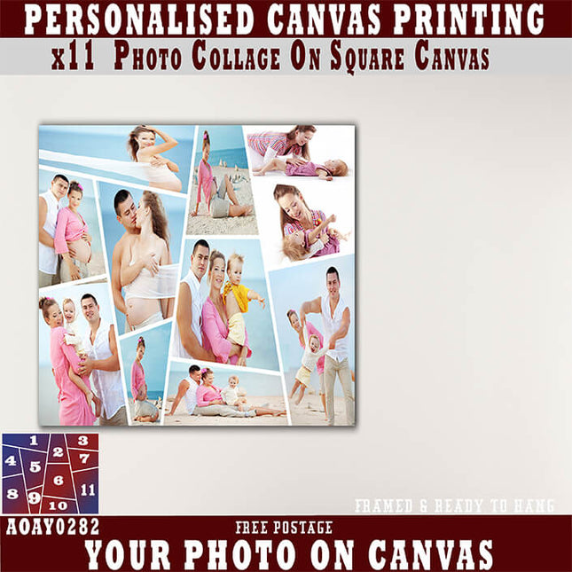 x11 COLLAGE SQUARE CANVAS PRINT{3N) (AOAY0282) BB